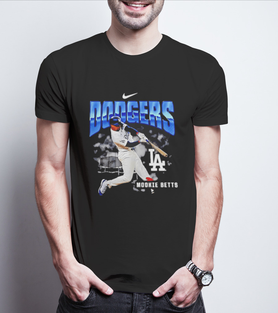 Nike Los Angeles Dodgers Mookie Betts Swing Action LA 2026 T-Shirt