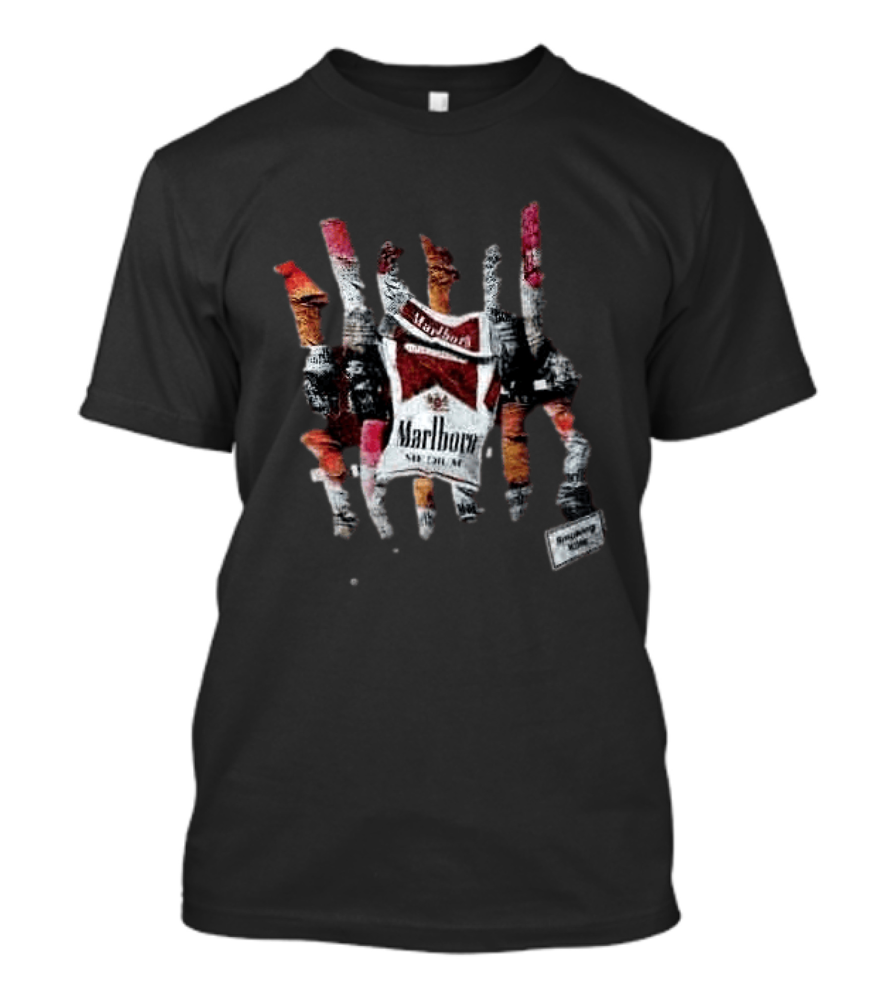 Marlboro Medium Cigarette Butts Collage Street T-Shirt