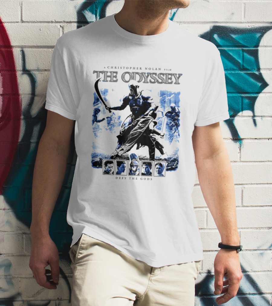 A Christopher Nolan Film The Odyssey Defy The Gods Movie Epic Adventure T-Shirt
