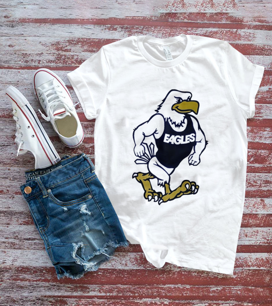 Eagles Athletic Mascot Running Eagle Motif T-Shirt