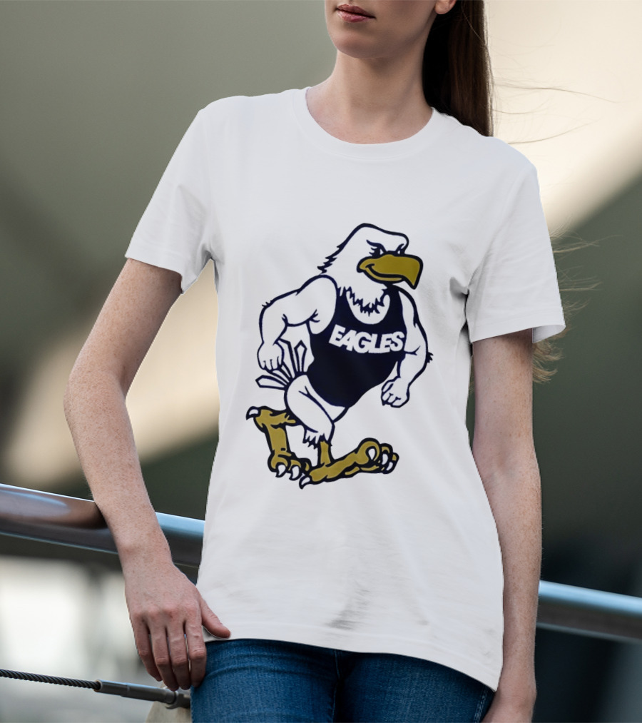 Eagles Athletic Mascot Running Eagle Motif T-Shirt