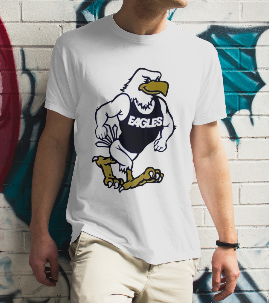 Eagles Athletic Mascot Running Eagle Motif T-Shirt