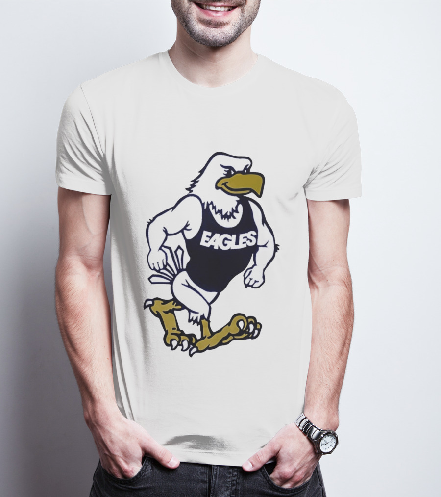 Eagles Athletic Mascot Running Eagle Motif T-Shirt