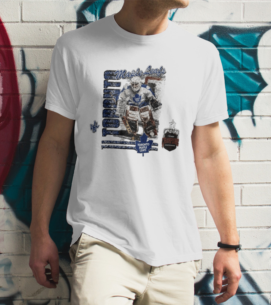 Toronto Maple Leafs Centennial Champions Vintage Hockey Goalie Gear T-Shirt
