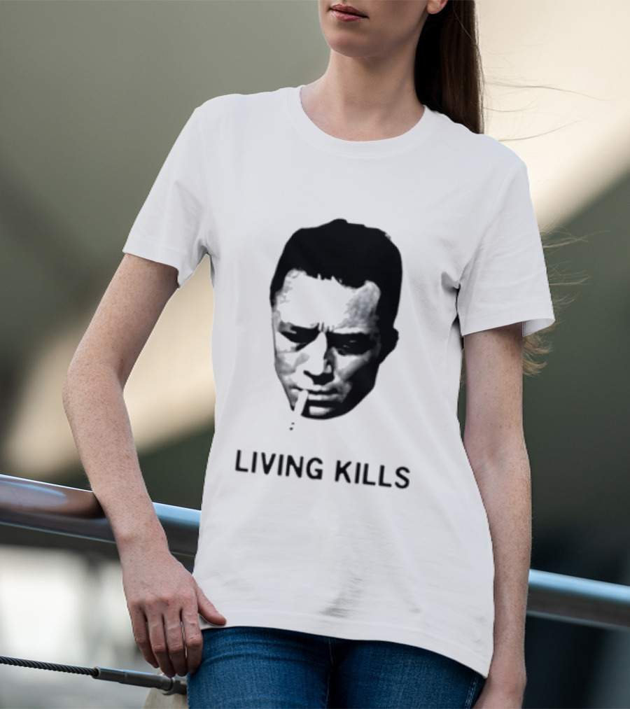 Living Kills Albert Camus Smoking T-Shirt