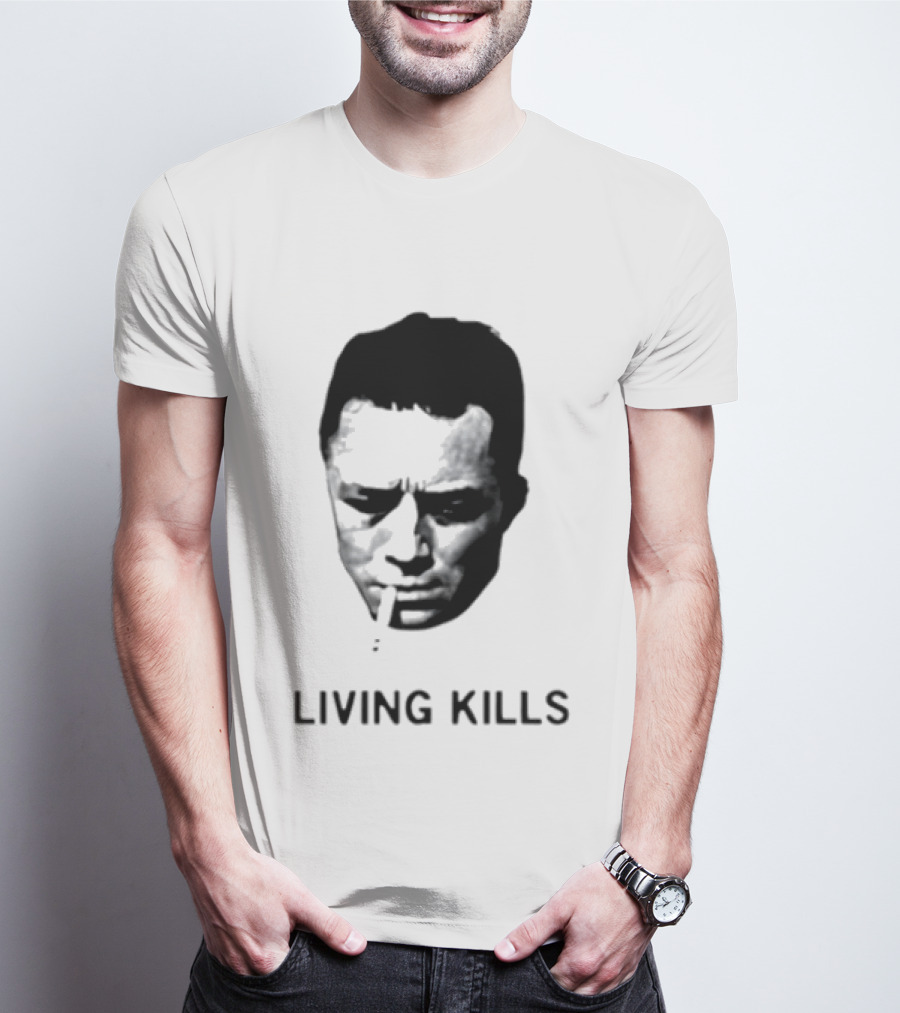 Living Kills Albert Camus Smoking T-Shirt