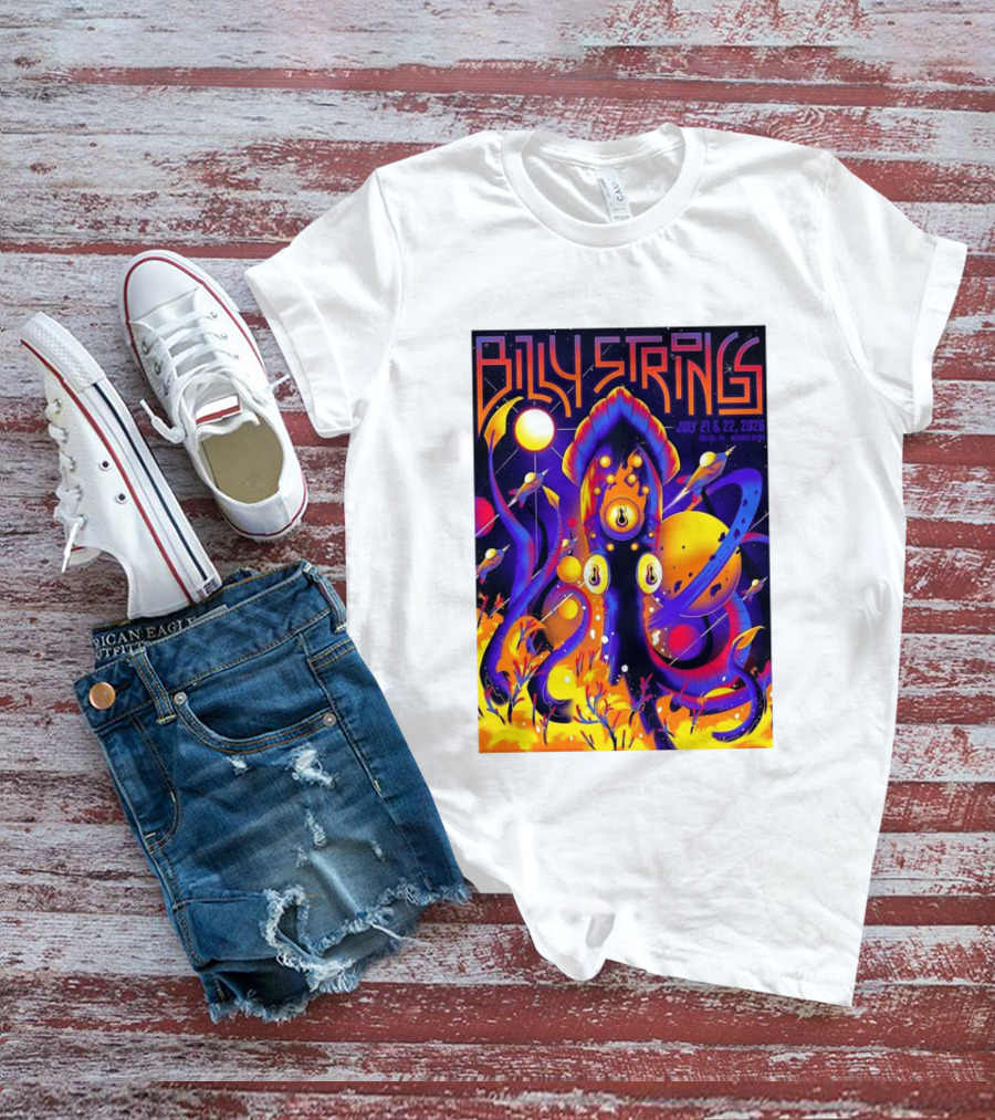 Billy Strings Boston MA July 21 22 2026 Live Agganis Arena Event Psychedelic Cosmic Squid T-Shirt