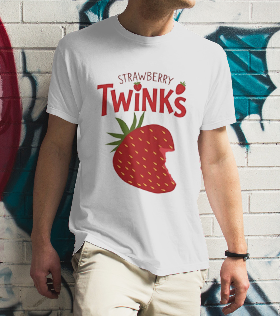Strawberry Twinks Bitten Berry Fun Playful T-Shirt