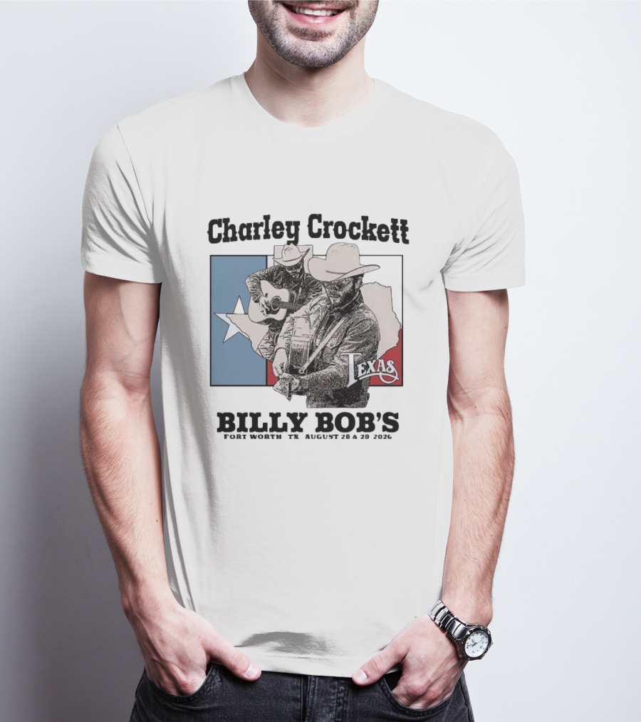 Charley Crockett Live At Billy Bob's Fort Worth Texas August 28 29 2026 T-Shirt