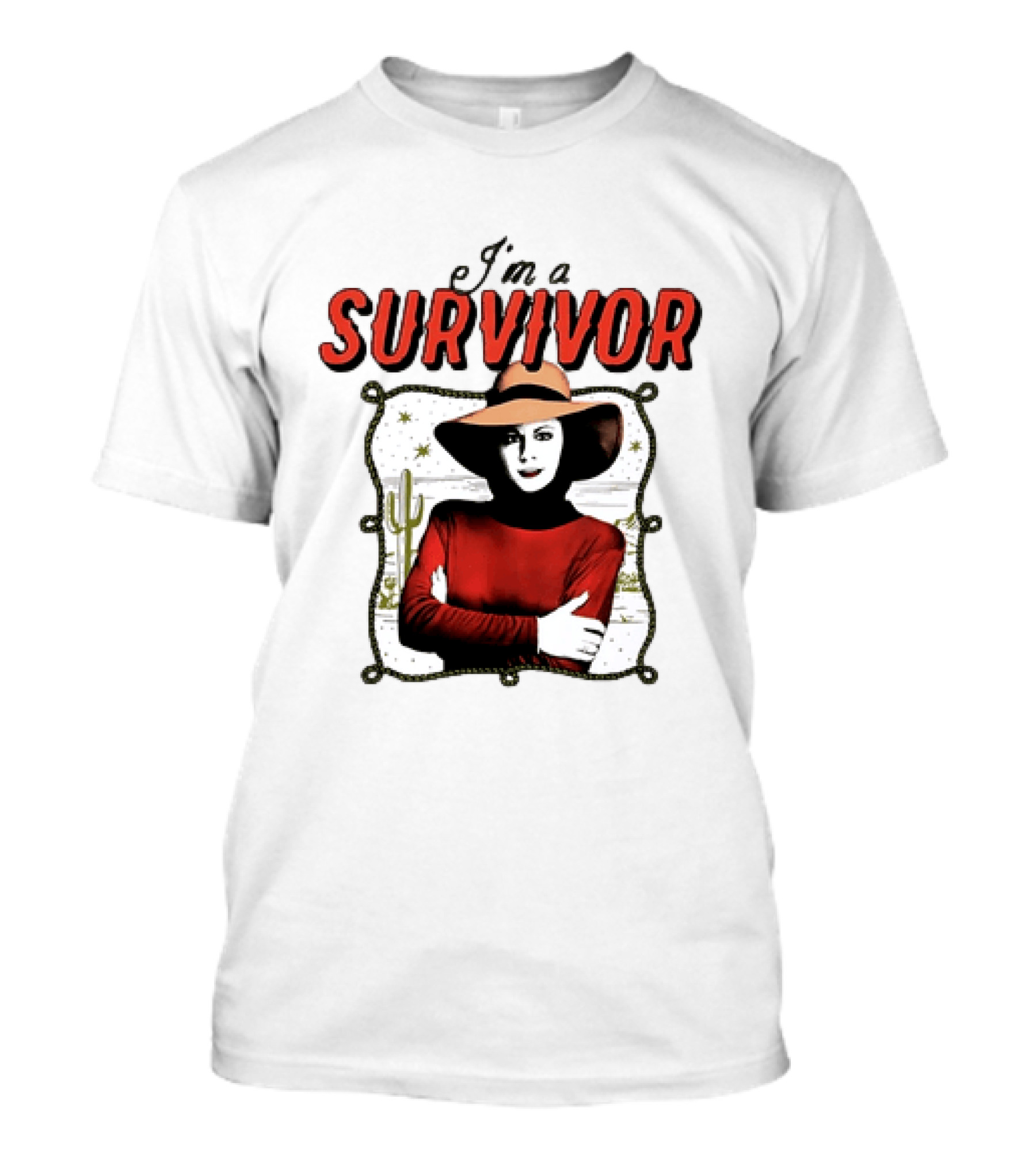 I'm A Survivor Woman Desert Vibes Western Cactus Hat T-Shirt