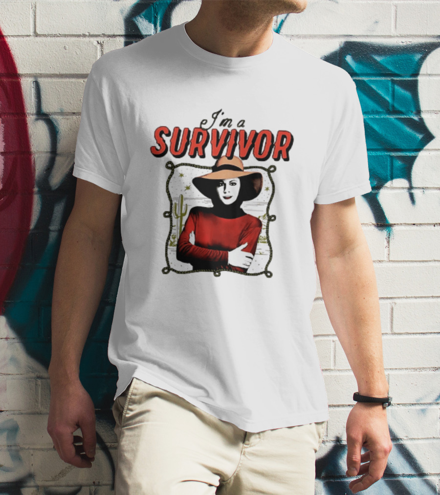 I'm A Survivor Woman Desert Vibes Western Cactus Hat T-Shirt