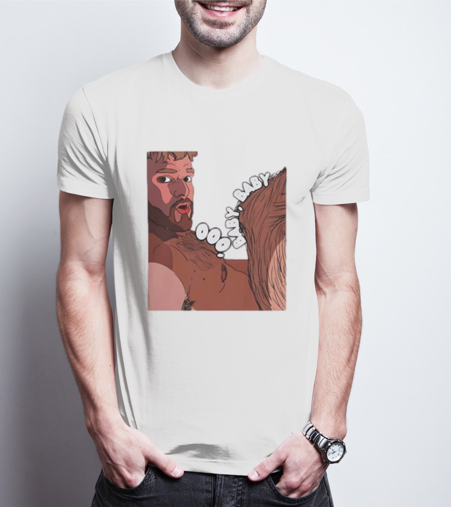 Ooo Baby Bearded Man Illustrated Expression T-Shirt