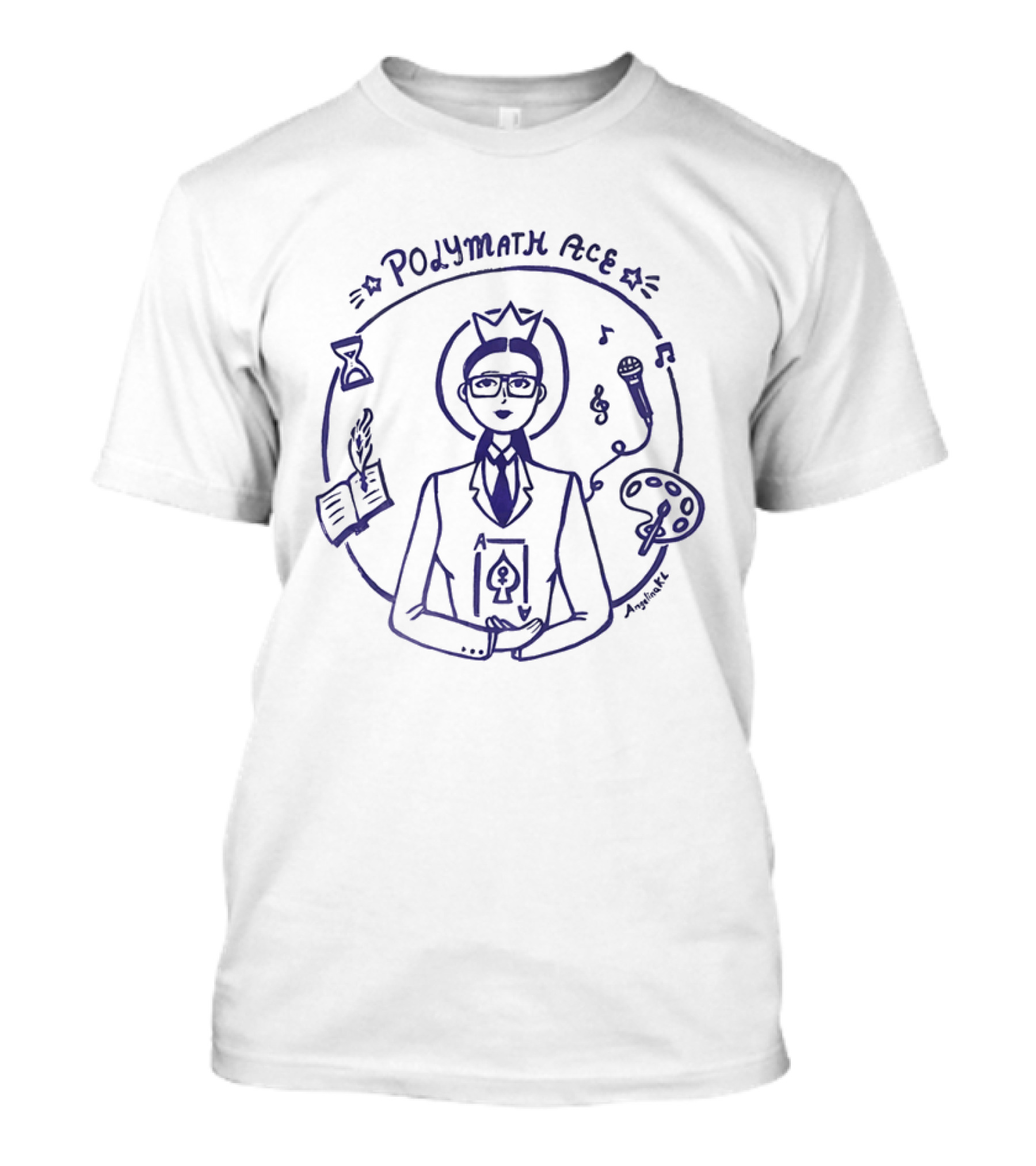 Polymath Ace Person With Hourglass Book Microphone Palette T-Shirt