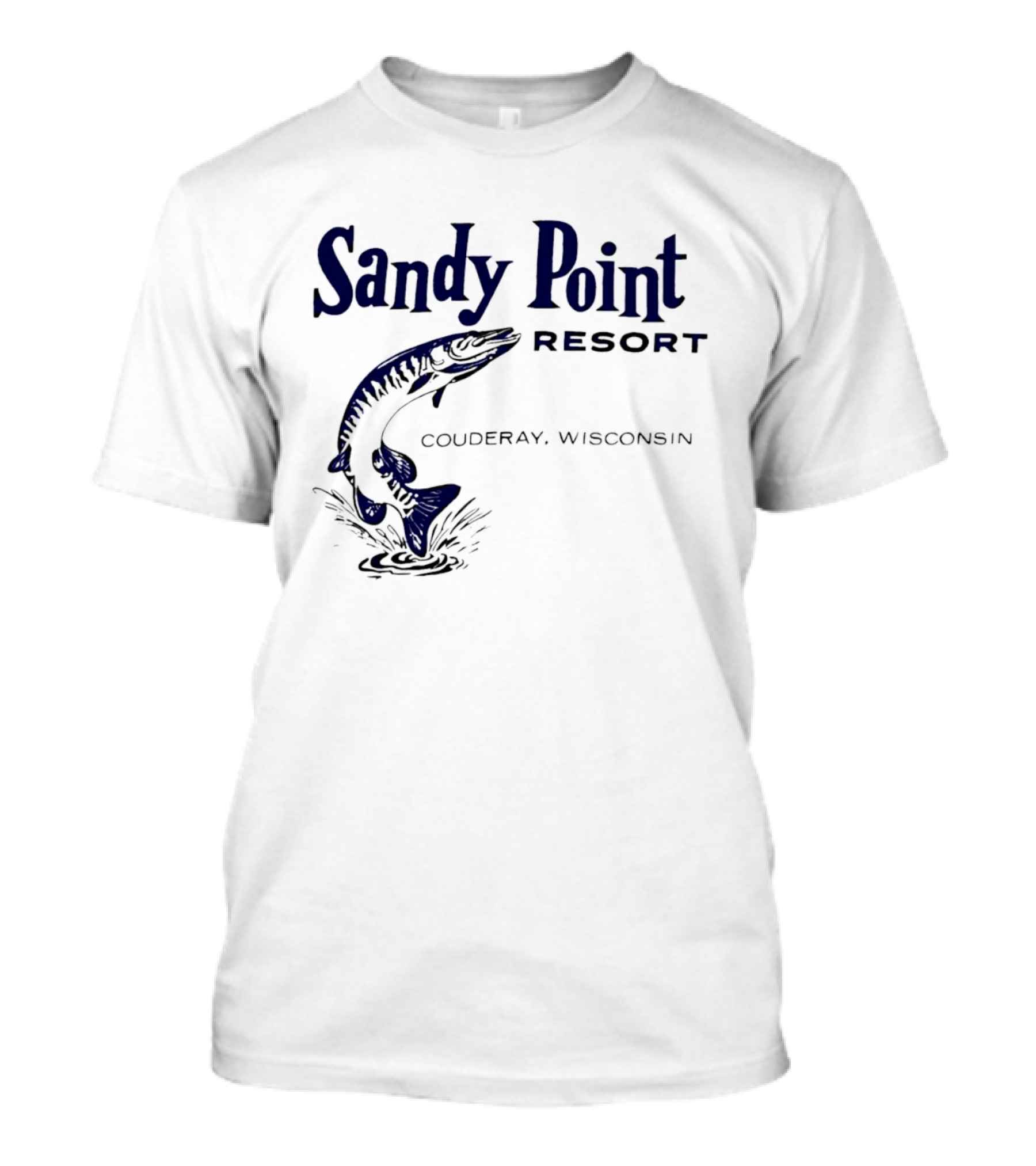 Sandy Point Resort Couderay Wisconsin Jumping Fish T-Shirt