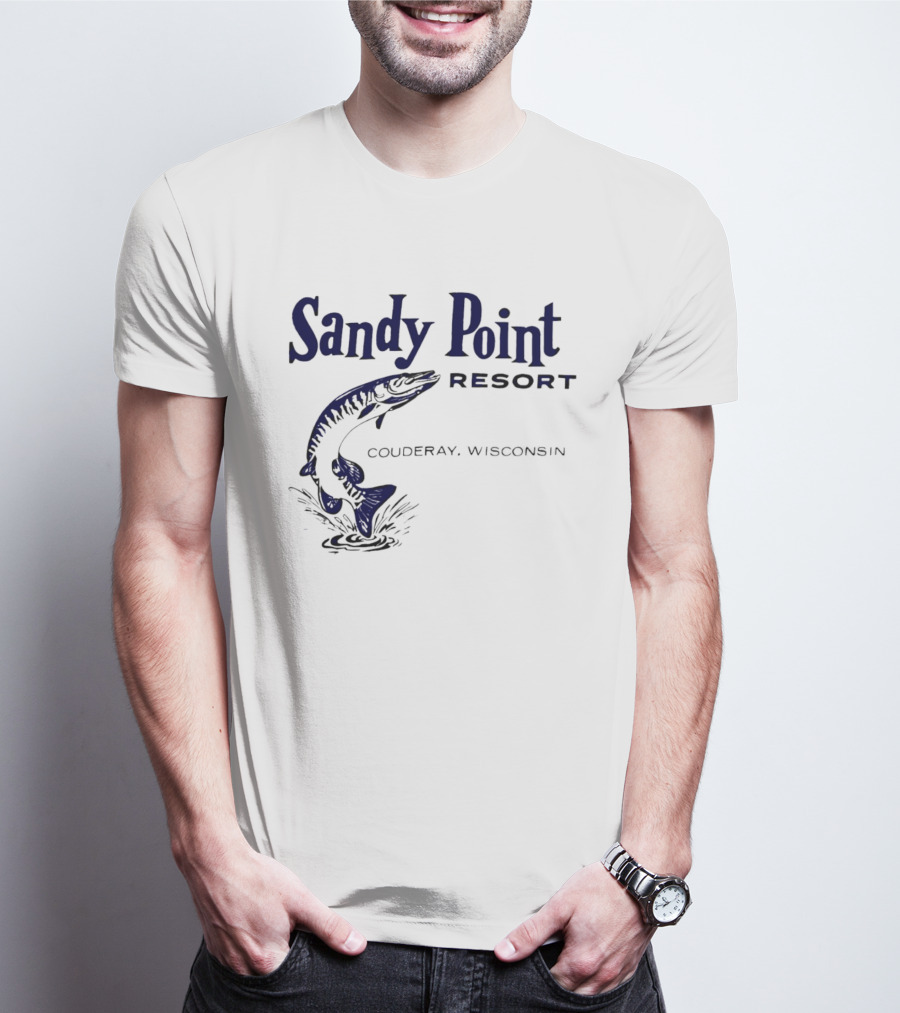 Sandy Point Resort Couderay Wisconsin Jumping Fish T-Shirt