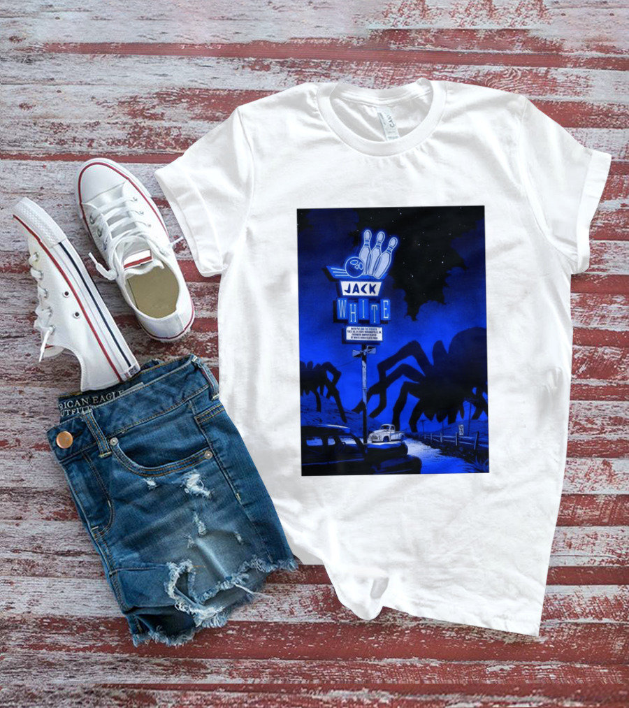 Jack White Indianapolis IN 2026 Everwise Amphitheater Event With Spiders And Bowling Sign T-Shirt