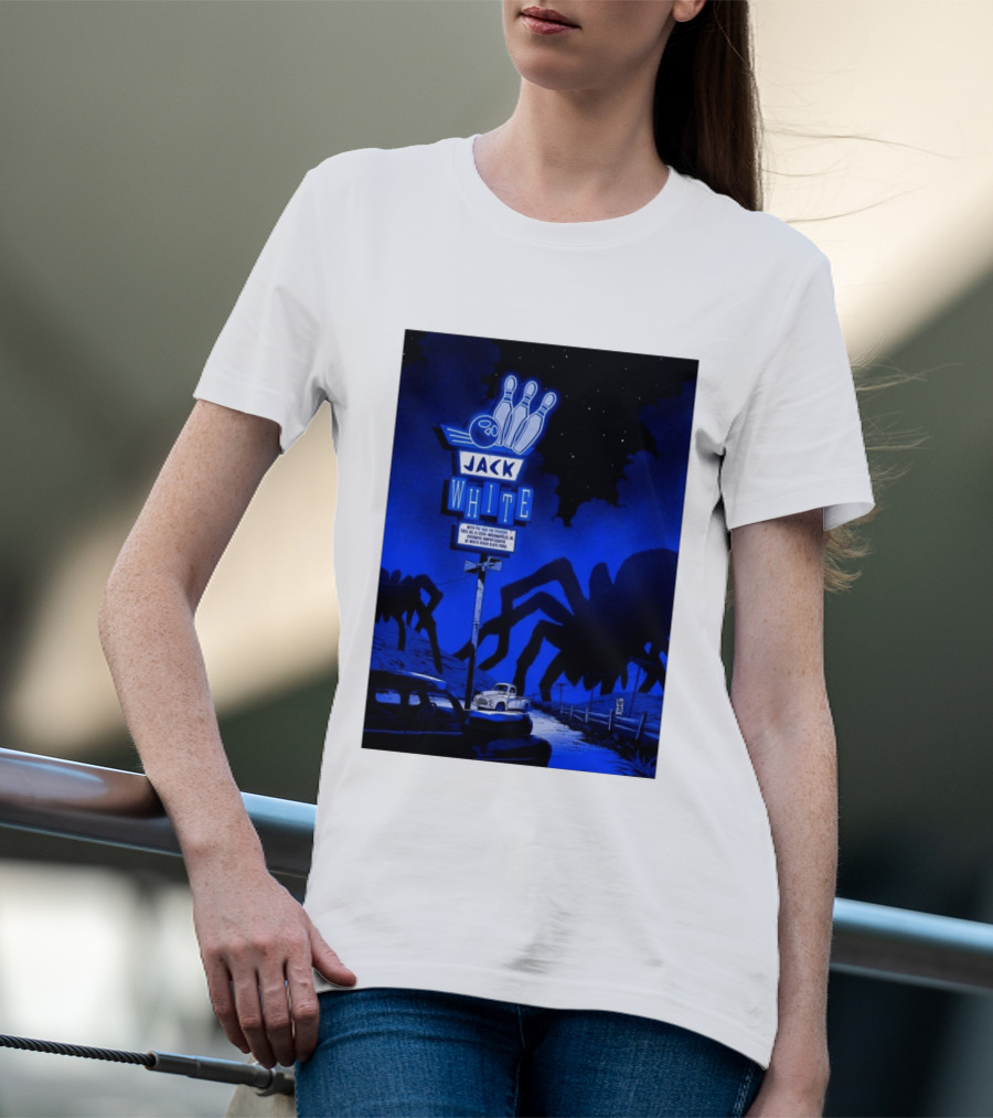 Jack White Indianapolis IN 2026 Everwise Amphitheater Event With Spiders And Bowling Sign T-Shirt