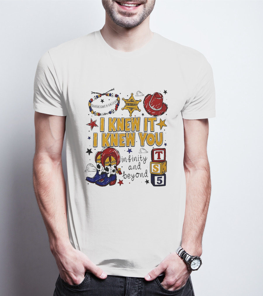 Woody Buzz Lightyear Sheriff Infinity And Beyond Blocks T-Shirt