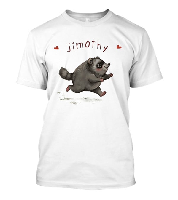 Jimothy Raccoon Cute Cartoon Character With Hearts T-Shirt