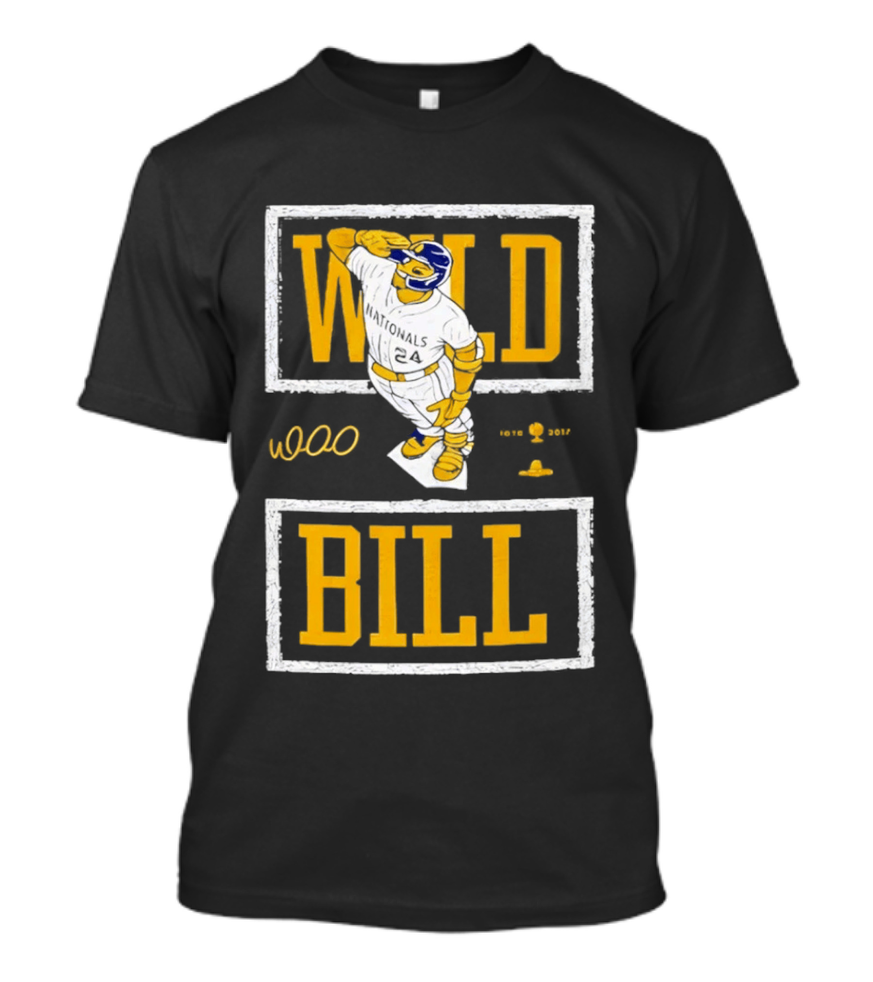 Wild Bill Nationals No 24 Baseball Player Batting Pose T-Shirt