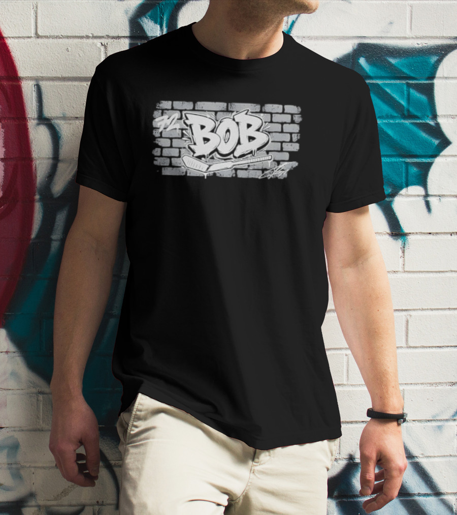 72 Bob Graffiti Brick Wall Hockey Stick T-Shirt