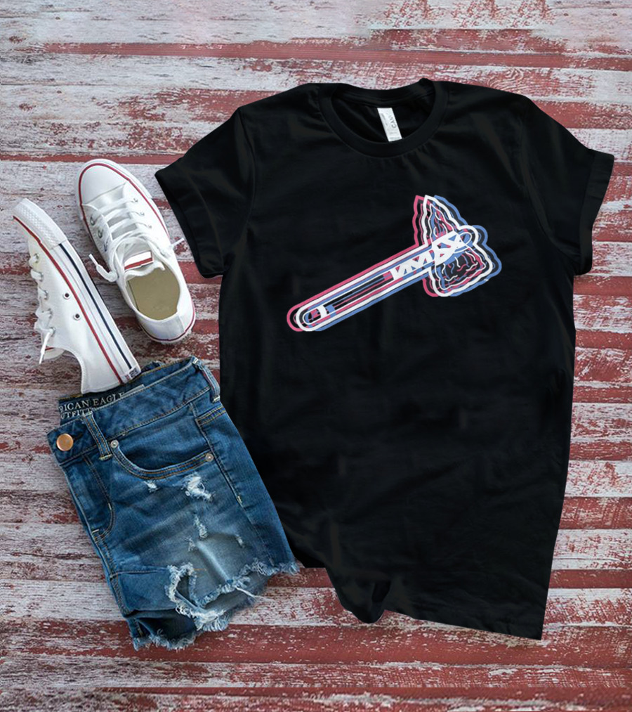 Atlanta Braves 2026 Glitch MLB Tomahawk T-Shirt