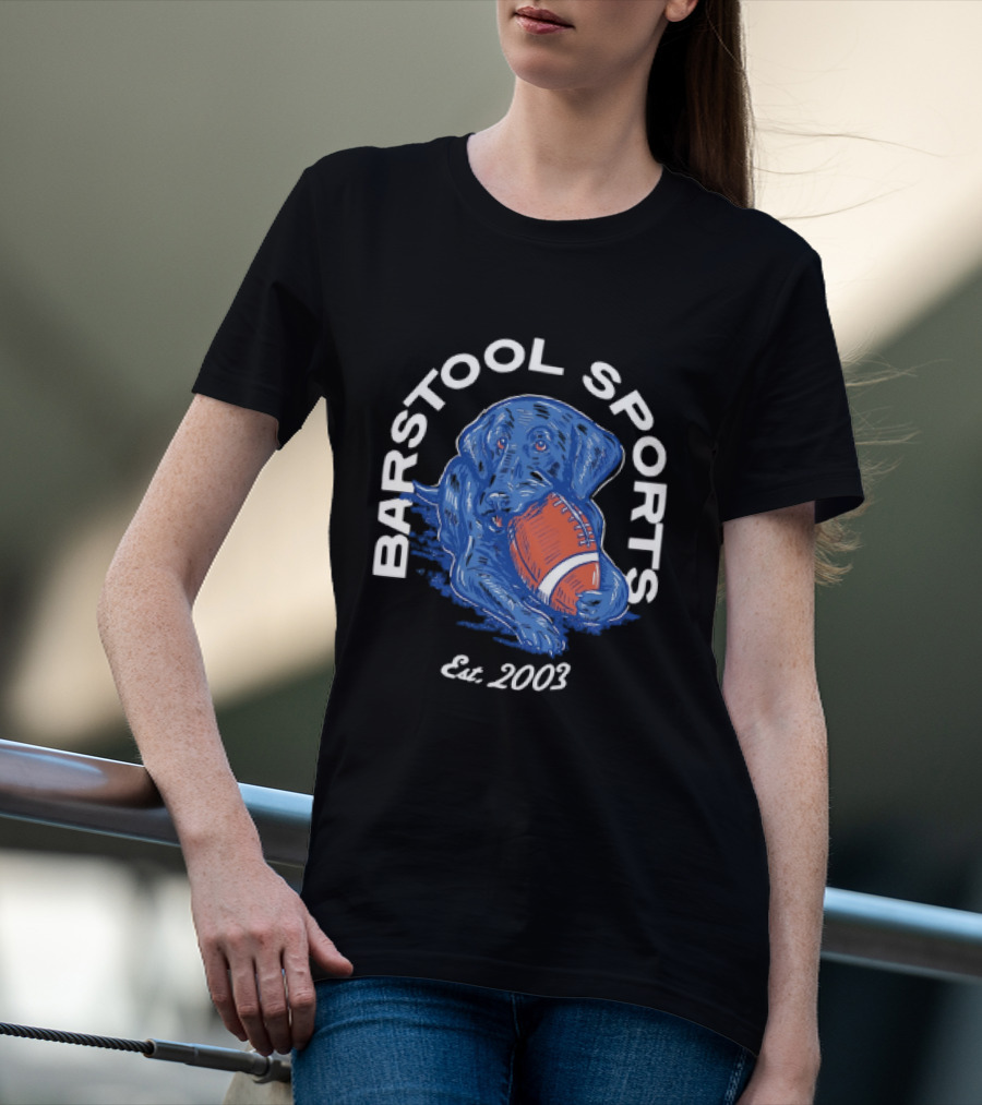 Barstool Sports Est. 2003 Black Labrador With Football T-Shirt