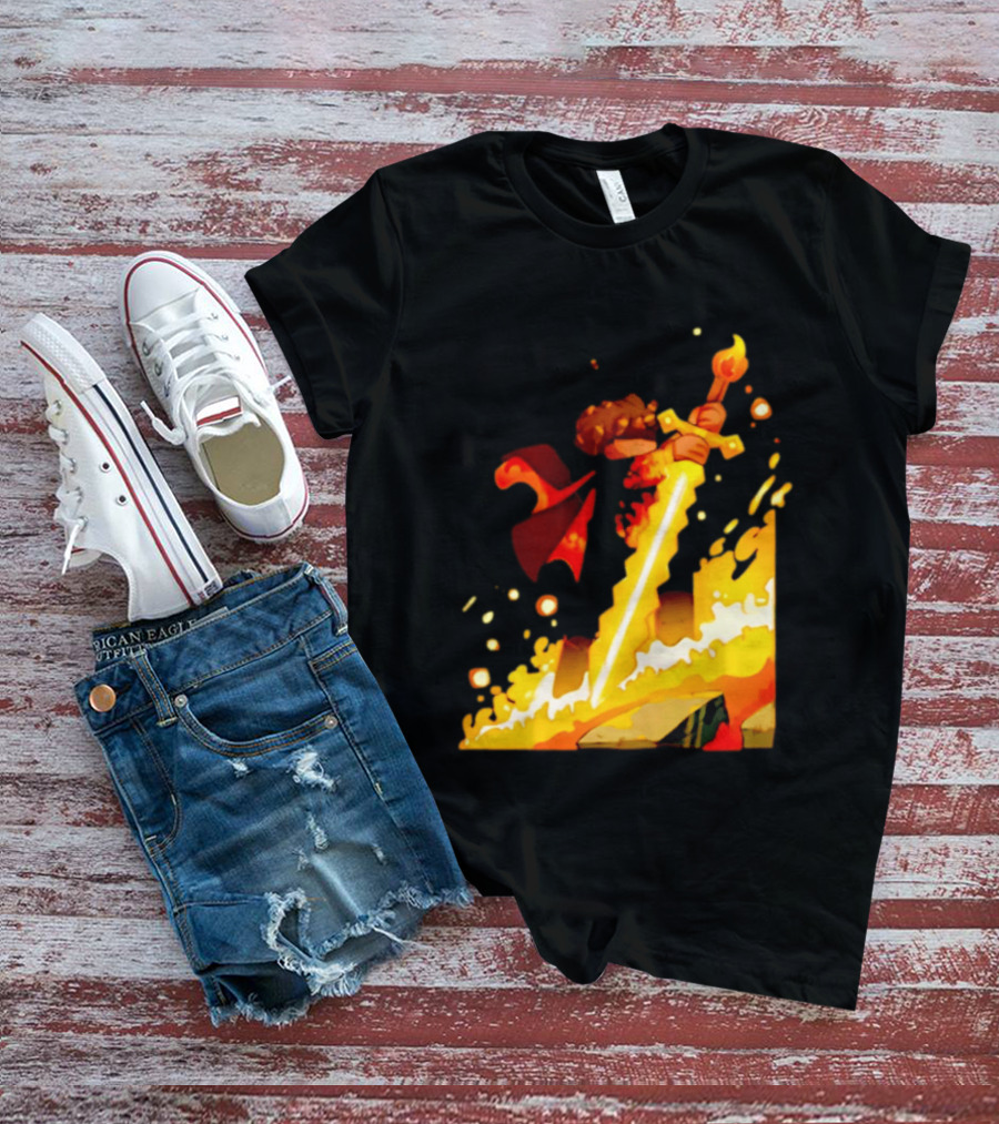FlameFrags Sword Gaming Fantasy Adventure Warrior T-Shirt