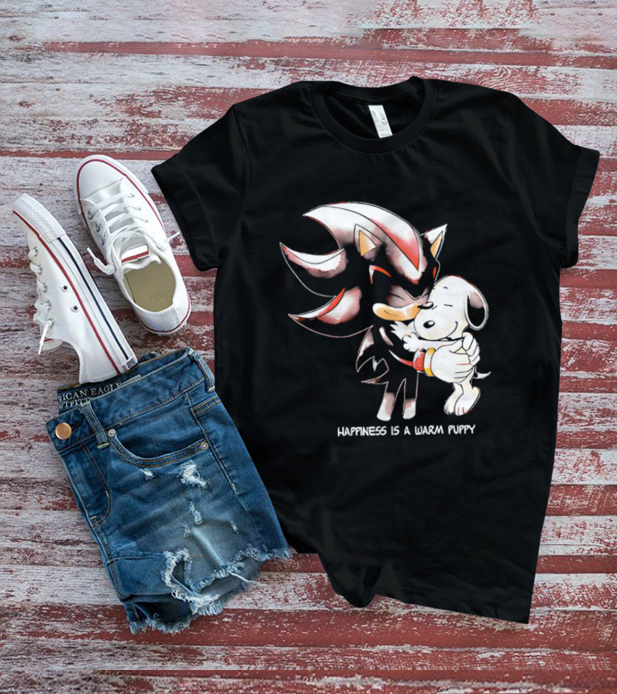 Happiness Is A Warm Puppy Shadow The Hedgehog Embrace T-Shirt