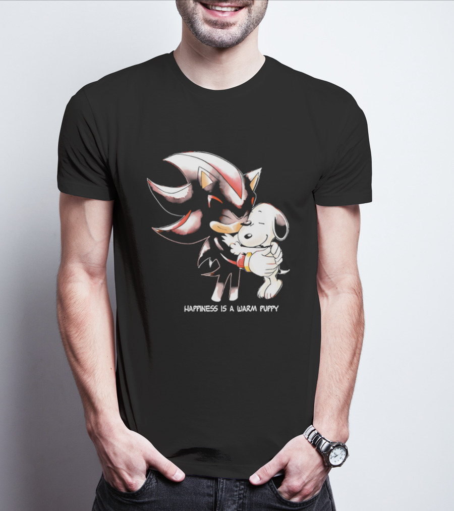 Happiness Is A Warm Puppy Shadow The Hedgehog Embrace T-Shirt