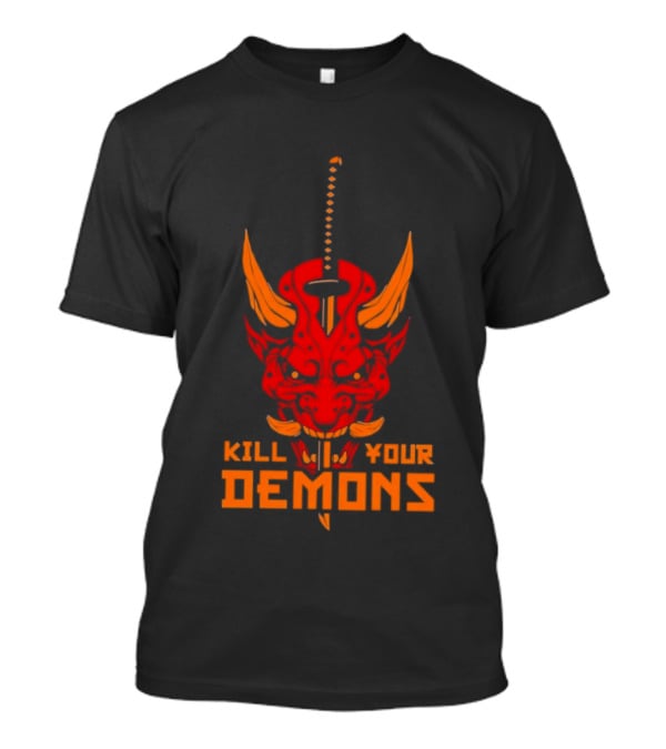Kill Your Demons Oni Mask Samurai Sword T-Shirt