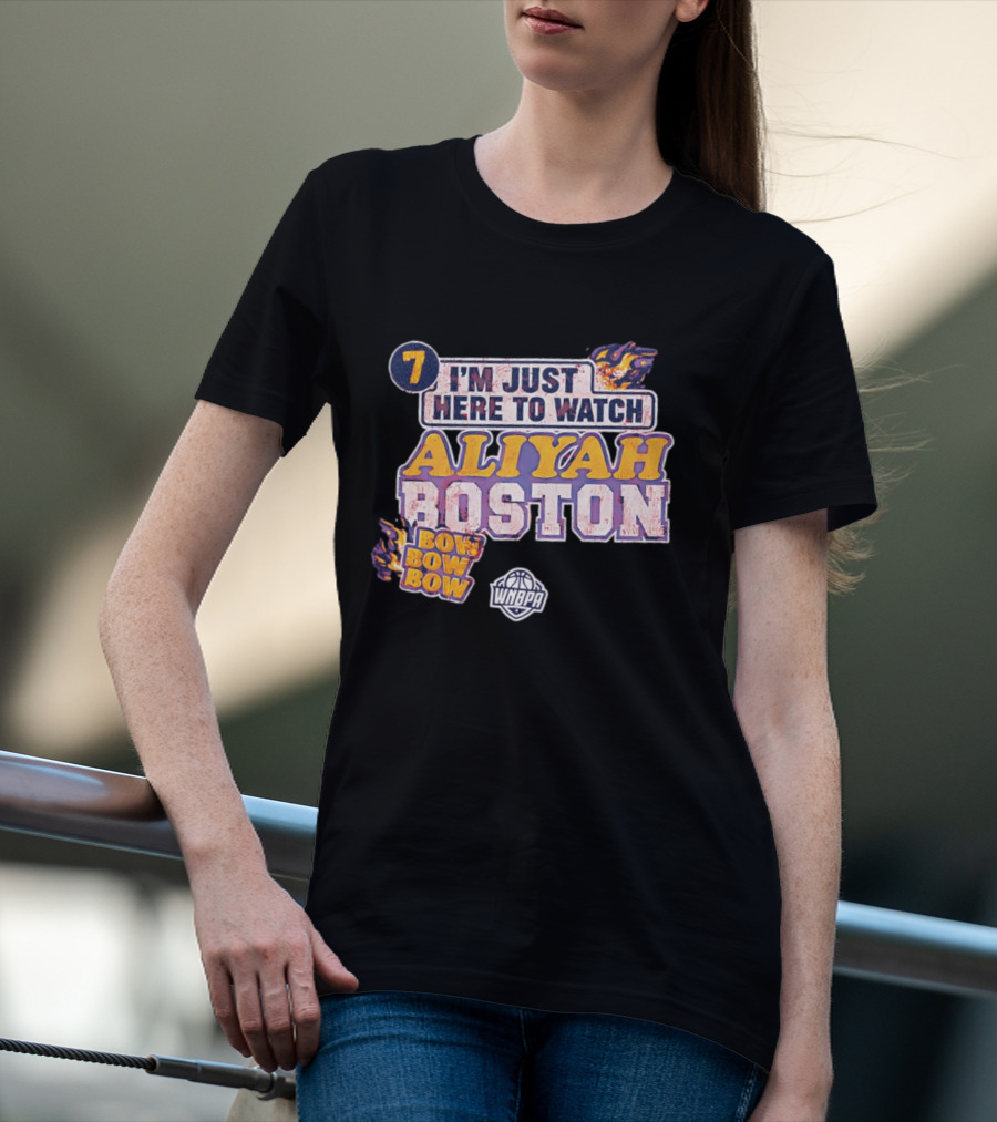 I'm Just Here To Aliyah Boston WNBA Bow Bow Bow 7 T-Shirt
