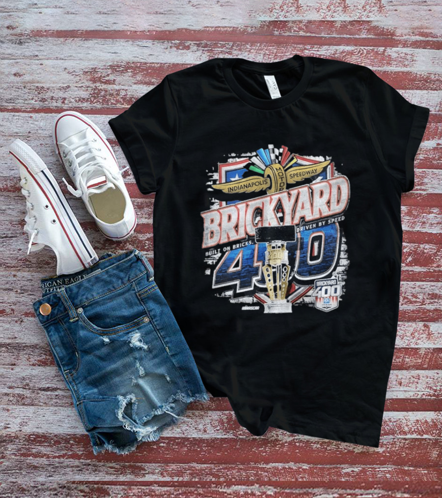 Indianapolis Motor Speedway Brickyard 400 Built On Bricks Driven By Speed NASCAR T-Shirt