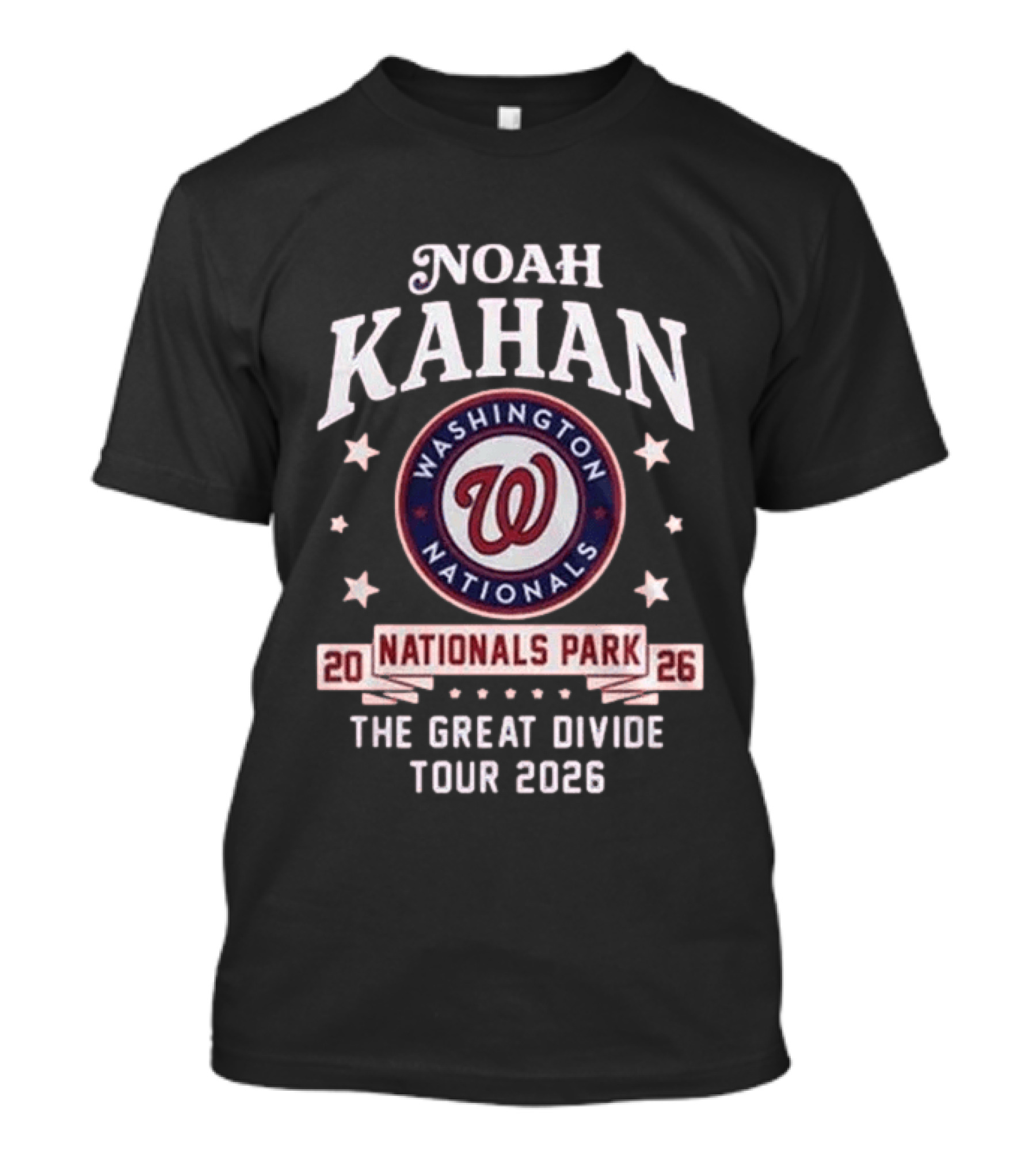 Noah Kahan Washington Nationals Park The Great Divide Tour 2026 T-Shirt