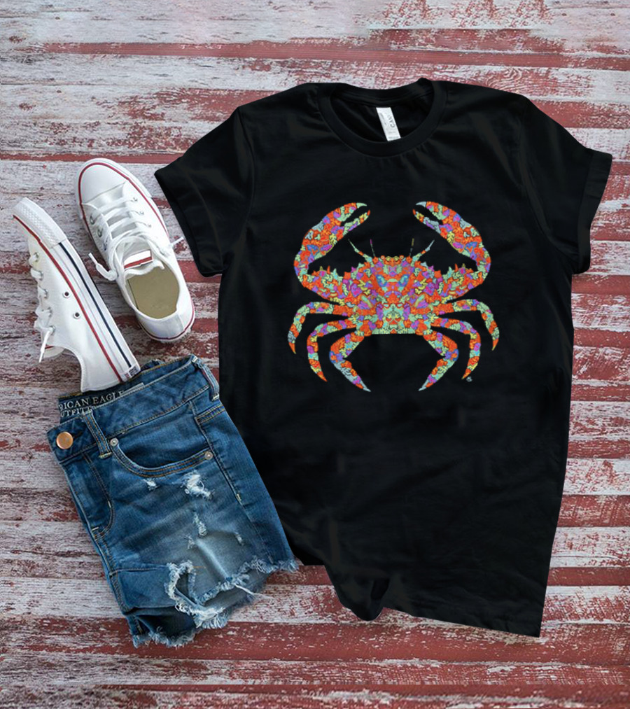 S Vibrant Mosaic Crab T-Shirt