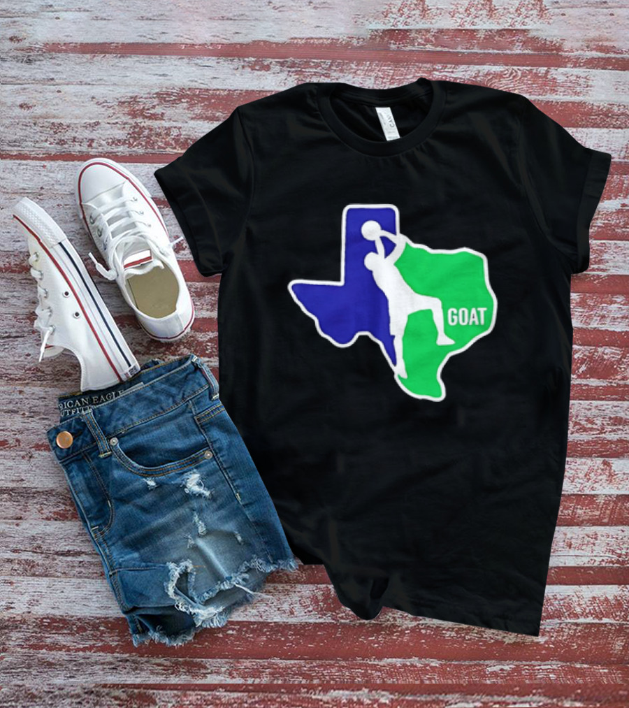 Texas Basketball Goat Silhouette Blue Green State T-Shirt