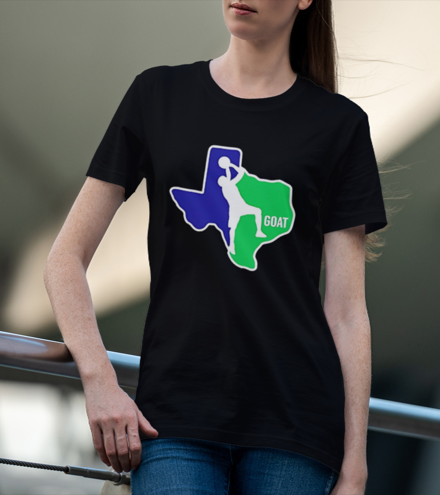 Texas Basketball Goat Silhouette Blue Green State T-Shirt