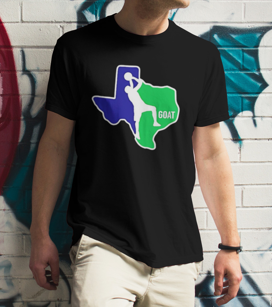 Texas Basketball Goat Silhouette Blue Green State T-Shirt