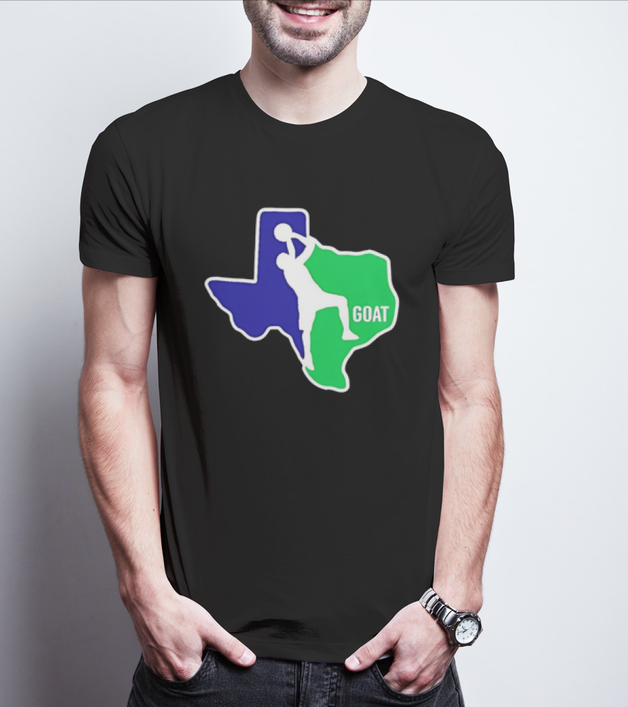 Texas Basketball Goat Silhouette Blue Green State T-Shirt