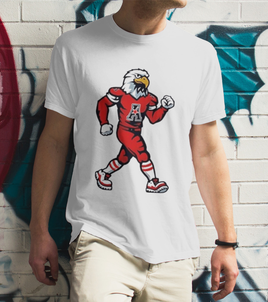 Eagle Running Sport Red Football T-Shirt