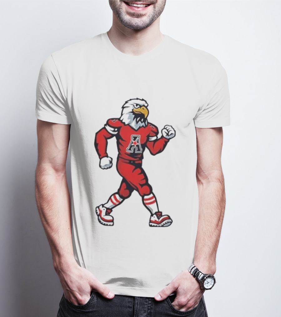 Eagle Running Sport Red Football T-Shirt