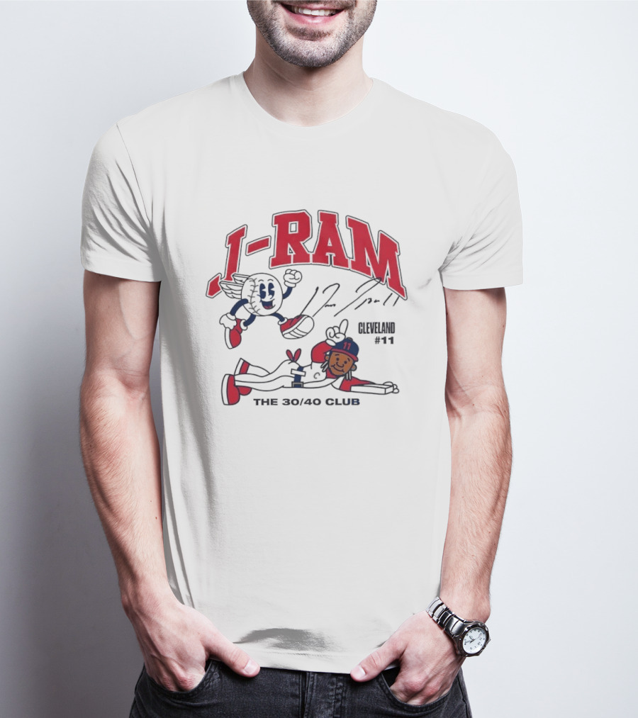 J RAM Jose Ramirez The 30/40 Club Cleveland 11 Baseball T-Shirt