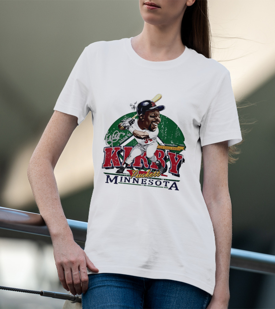 Kirby Puckett Minnesota Gold Glove Award Bruce Stark Collection T-Shirt