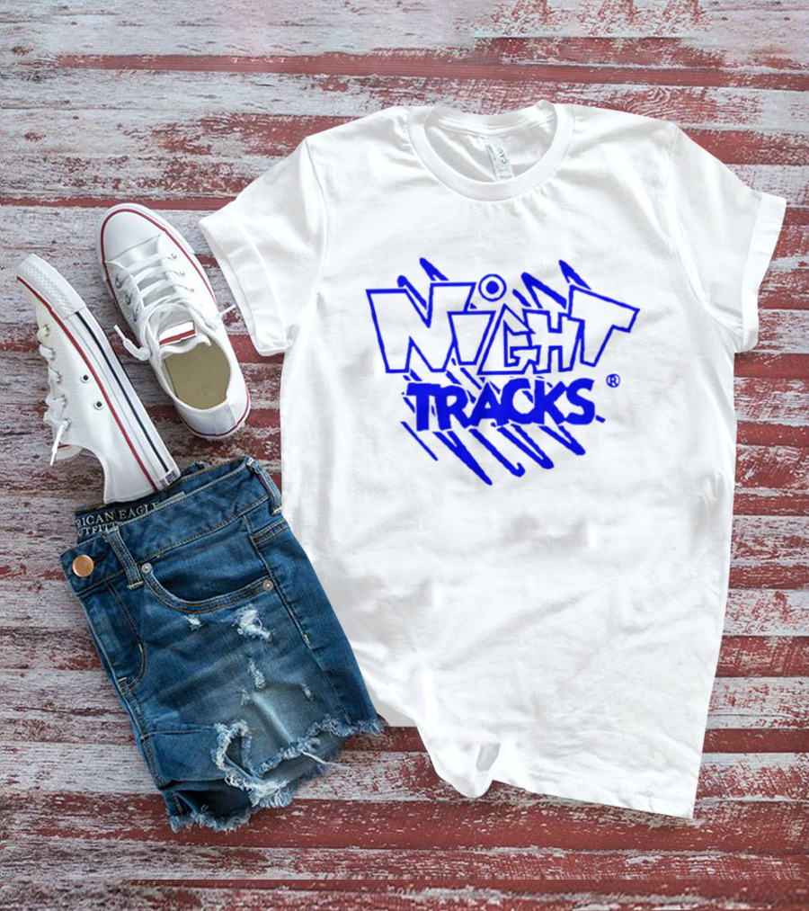 Night Tracks Retro Bold Blue T-Shirt