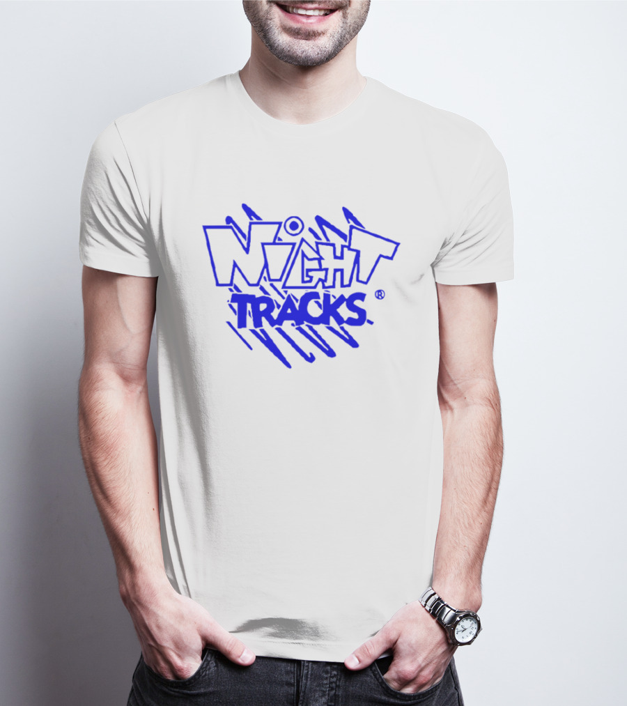 Night Tracks Retro Bold Blue T-Shirt