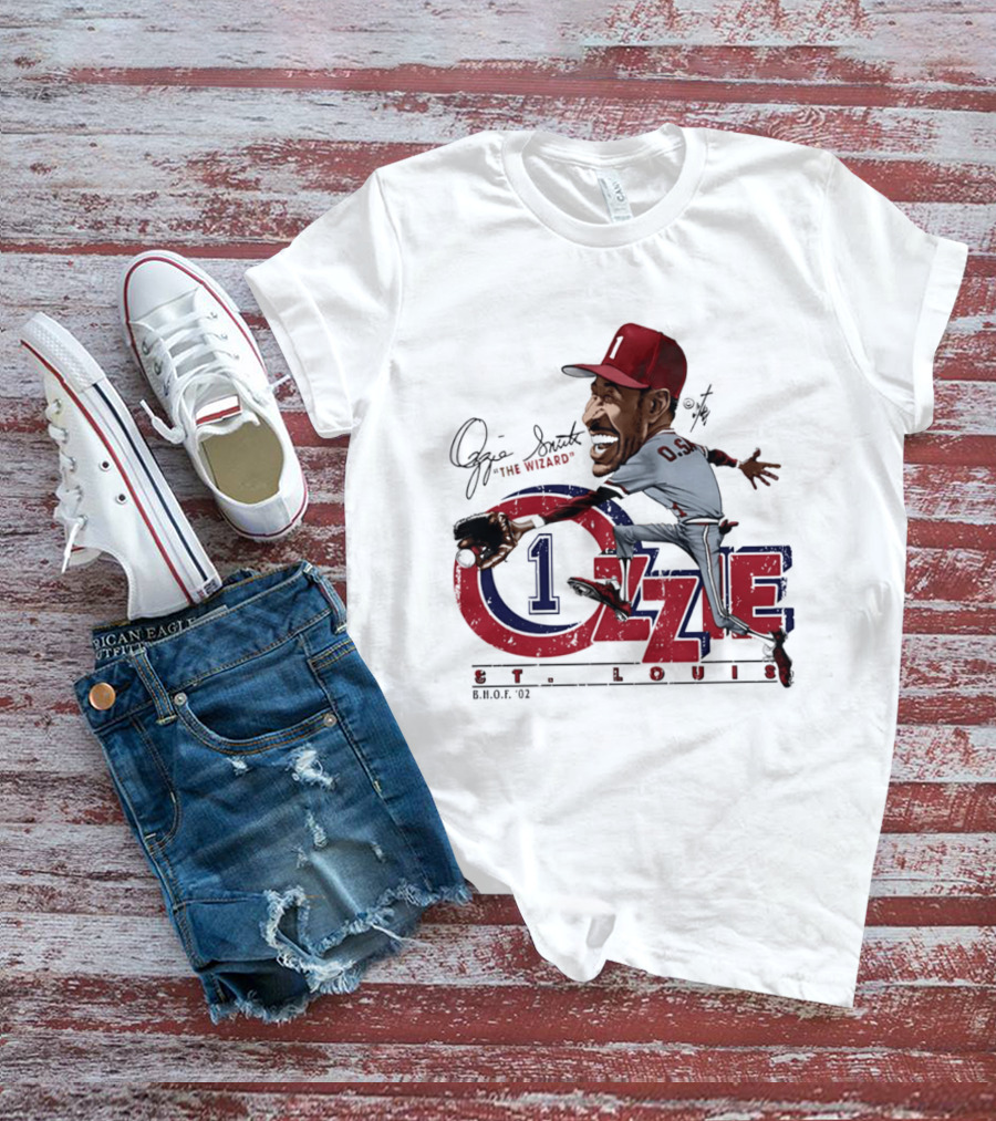 Ozzie Smith St Louis Cardinals Bruce Stark "The Wizard" Collection T-Shirt