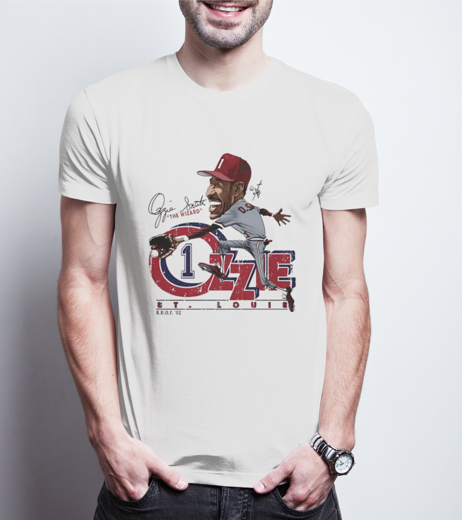 Ozzie Smith St Louis Cardinals Bruce Stark "The Wizard" Collection T-Shirt