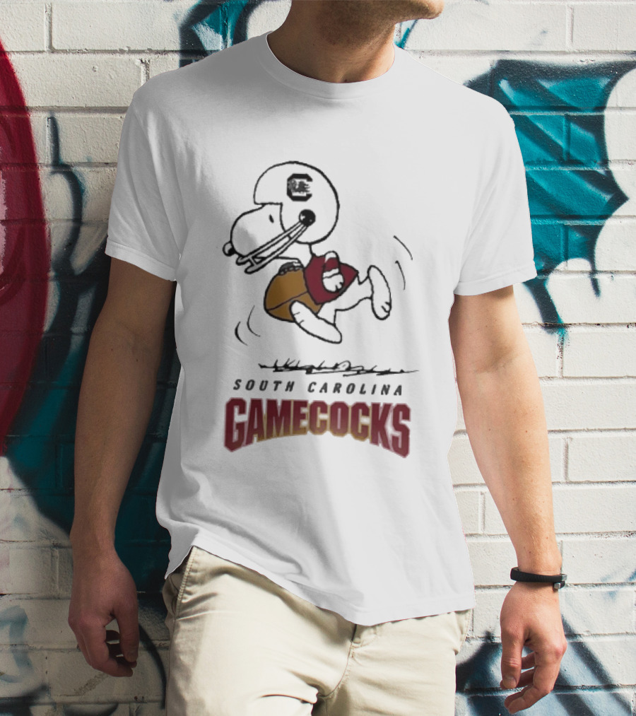 South Carolina Gamecocks Peanuts Snoopy Football T-Shirt