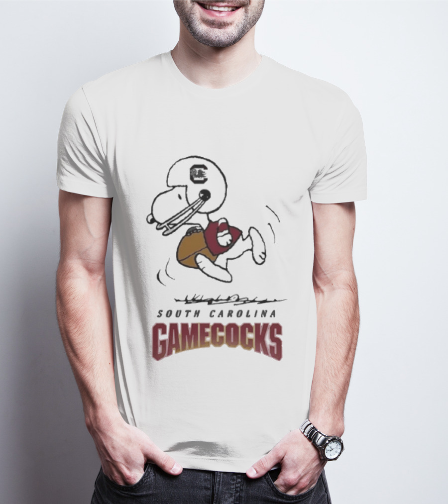 South Carolina Gamecocks Peanuts Snoopy Football T-Shirt