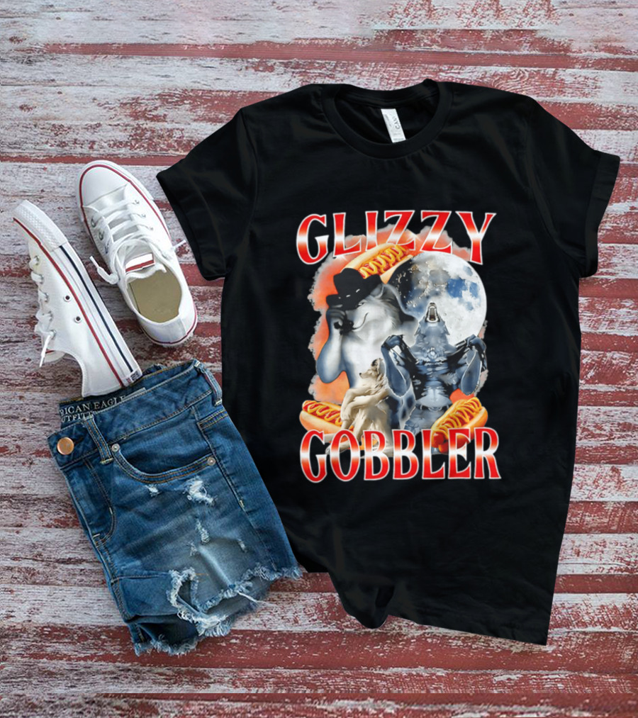 Glizzy Gobbler Wolf Moon Hot Dog Meme T-Shirt